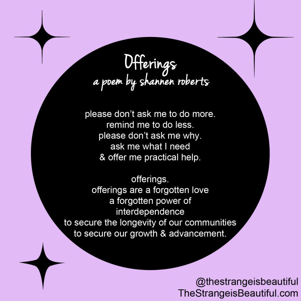 "Offerings" - Poetry by Shannen Roberts